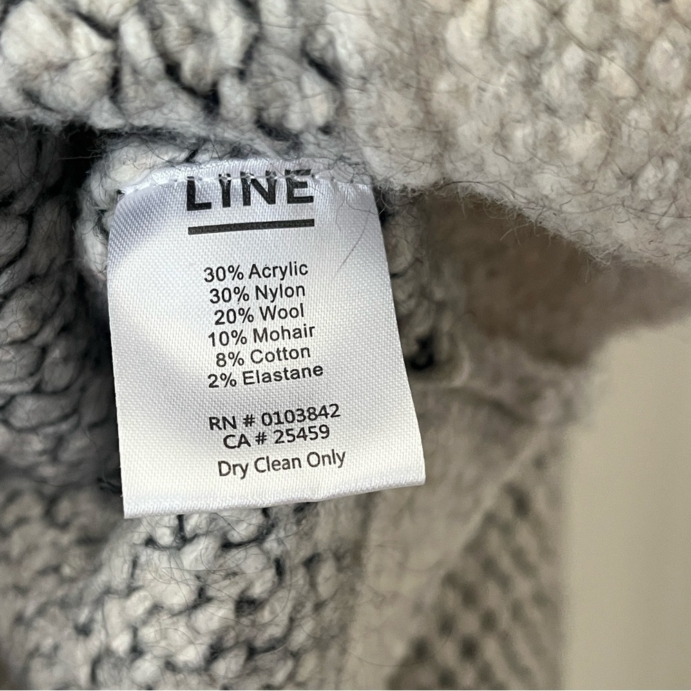 LINE The Label Wool Mohair Cardigan Grey Asymmetrical Knit Medium - Picture 8 of 9